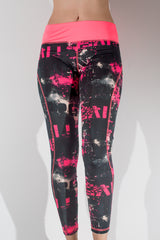 Legging Estampado Negro Rosa